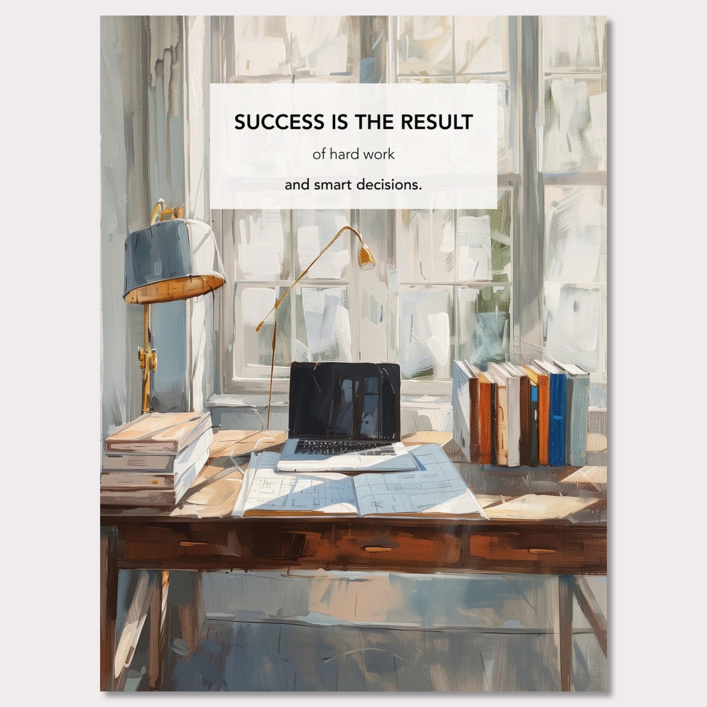 Poster titled 'Success is the result of hard work and smart decisions' from ArtDarts