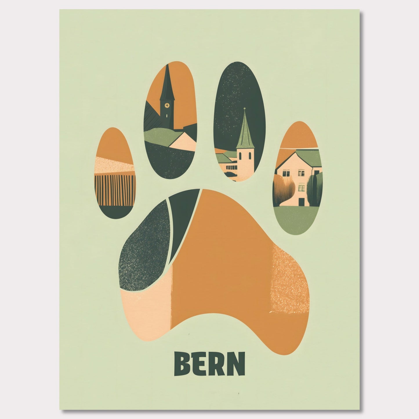 Poster titled 'Bern: Footprints of Tradition' from ArtDarts