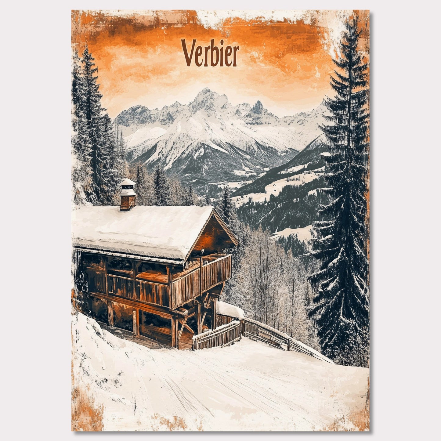 Poster titled 'Verbier - Winter Retreat' from ArtDarts