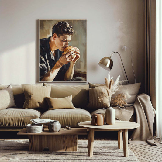 A man with a burger Poster