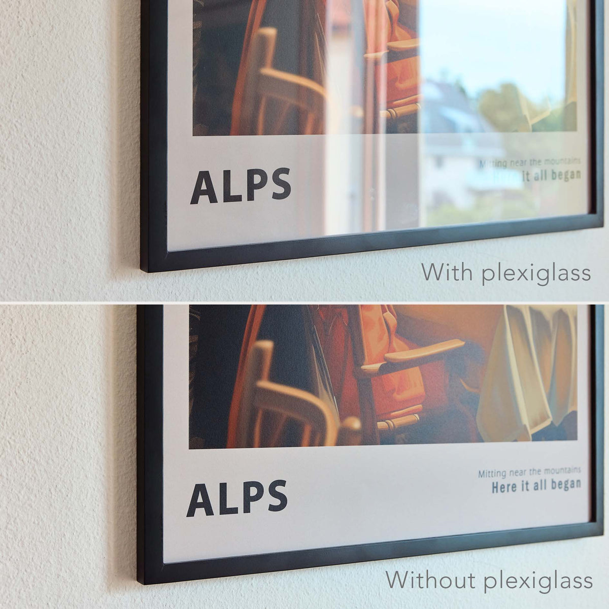 Using Posters Without Protective Plexiglass: A Stylish Choice comparison of framed poster with and without plexiglass