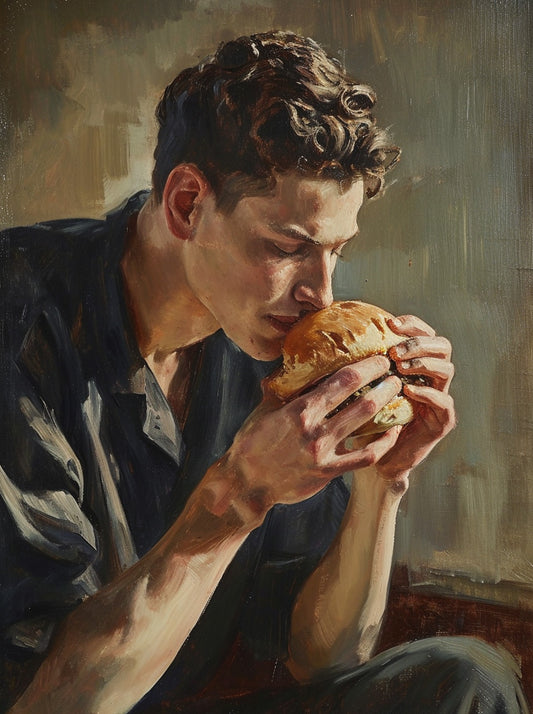 A man with a burger Poster