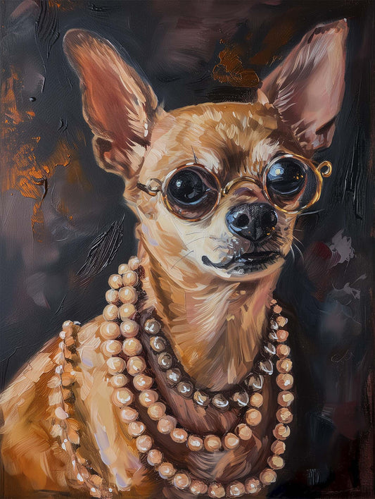 Dog in pearls Poster