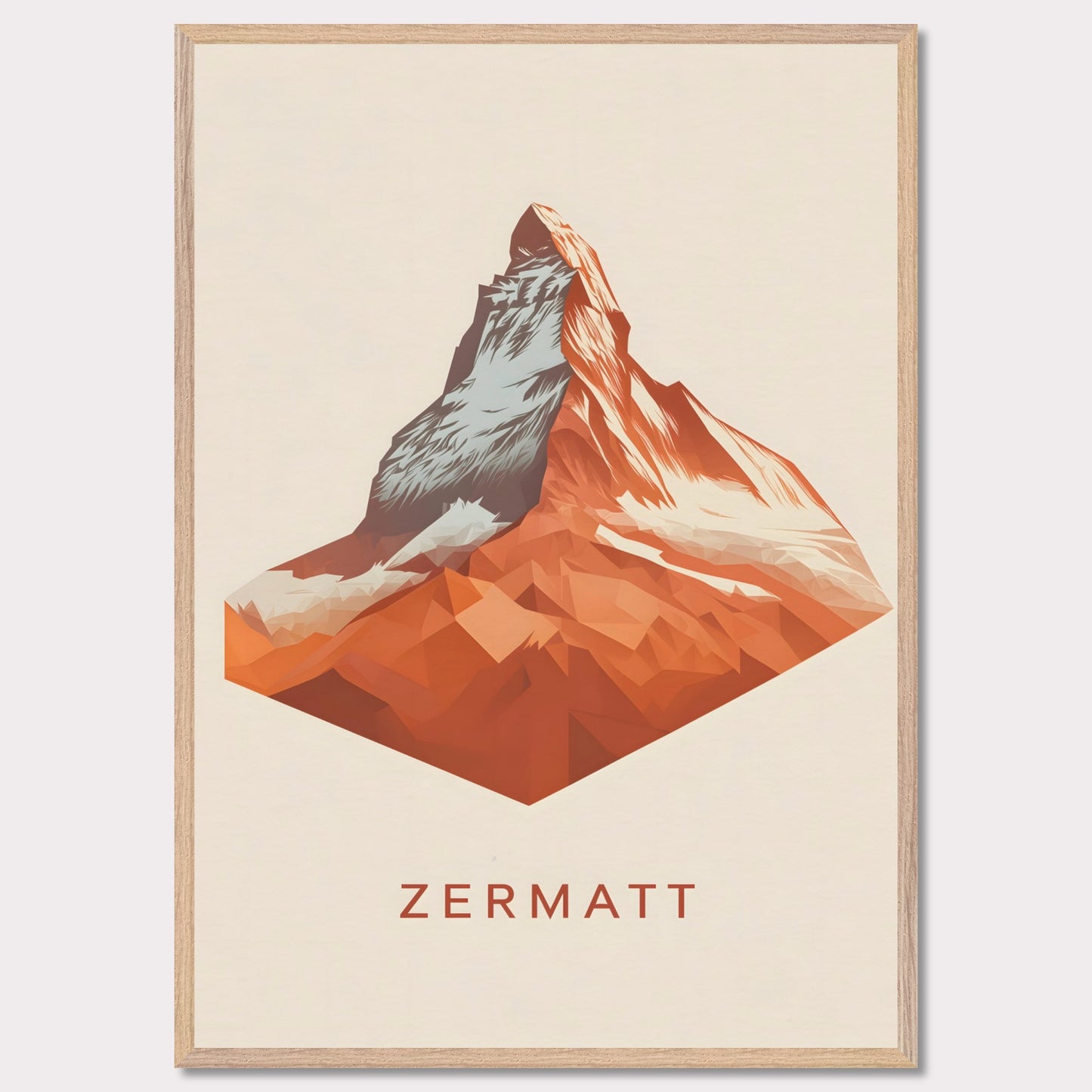 It is a bold, minimalist depiction of the legendary Matterhorn. The sharp, geometric design enhances the mountain’s striking silhouette, making it a powerful statement piece.