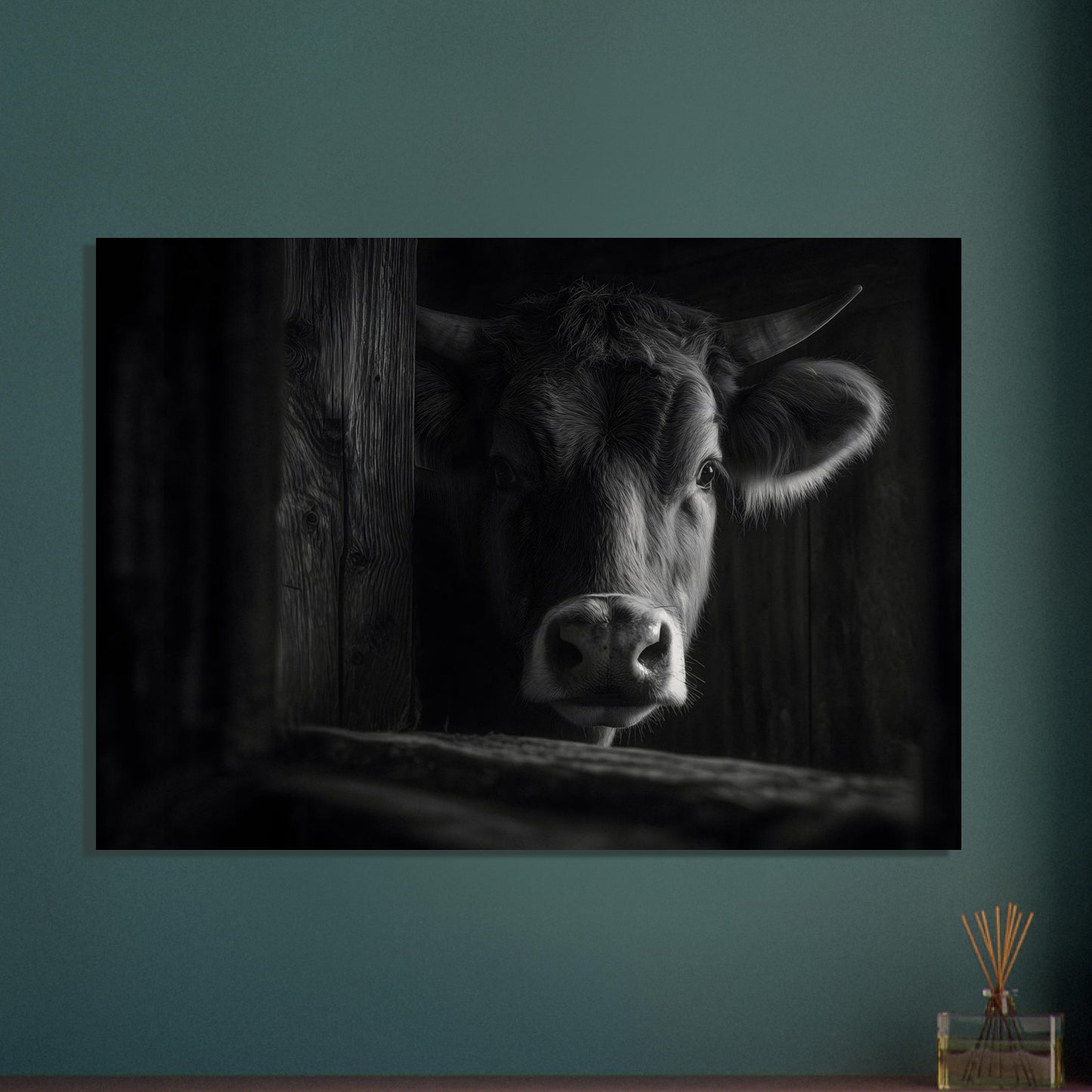 Poster titled 'The presence of a cow' from ArtDarts