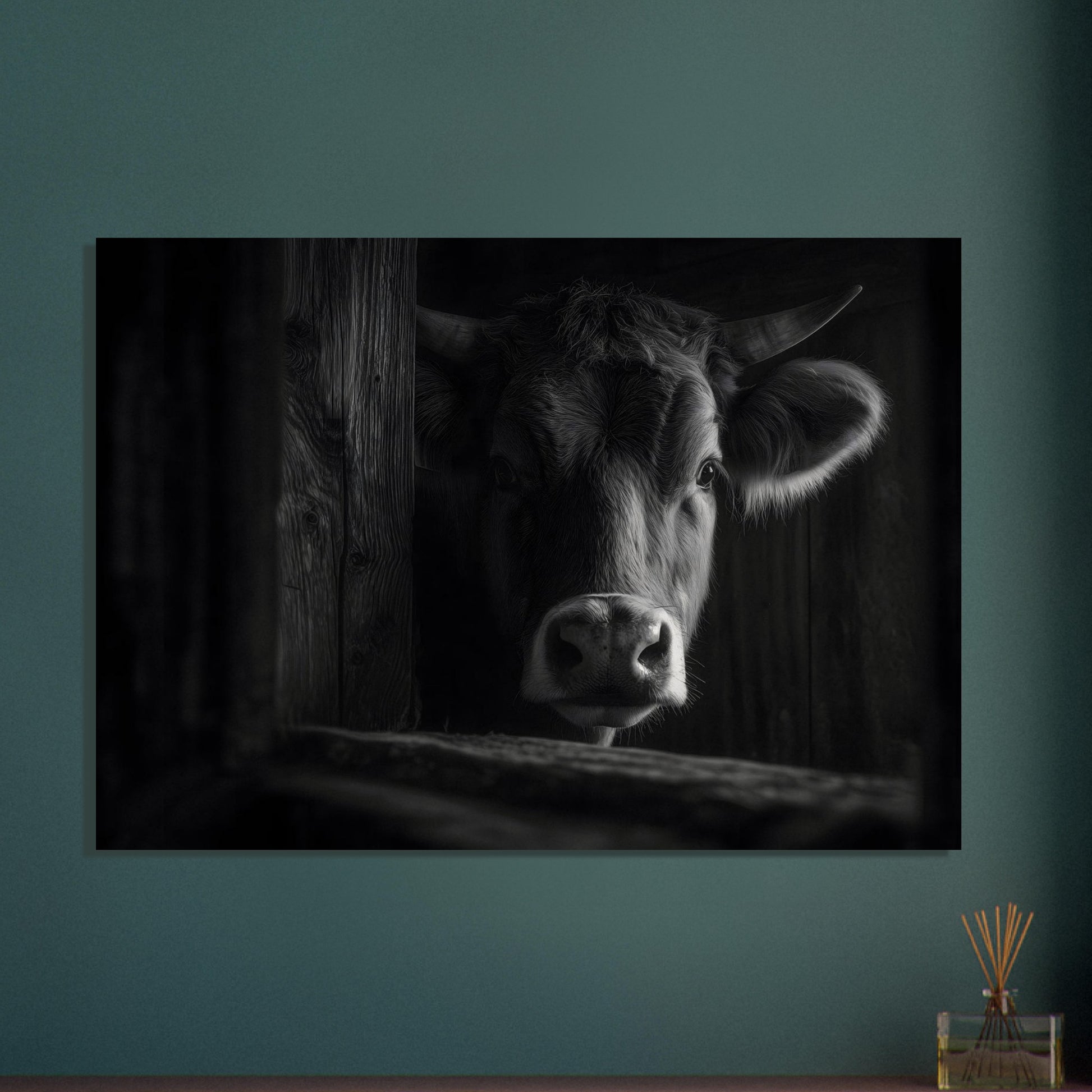 Poster titled 'The presence of a cow' from ArtDarts