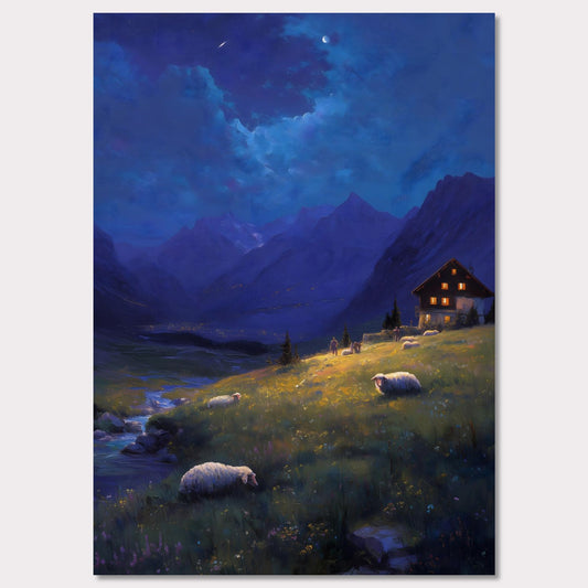 Poster titled 'Alps Nightlight' from ArtDarts