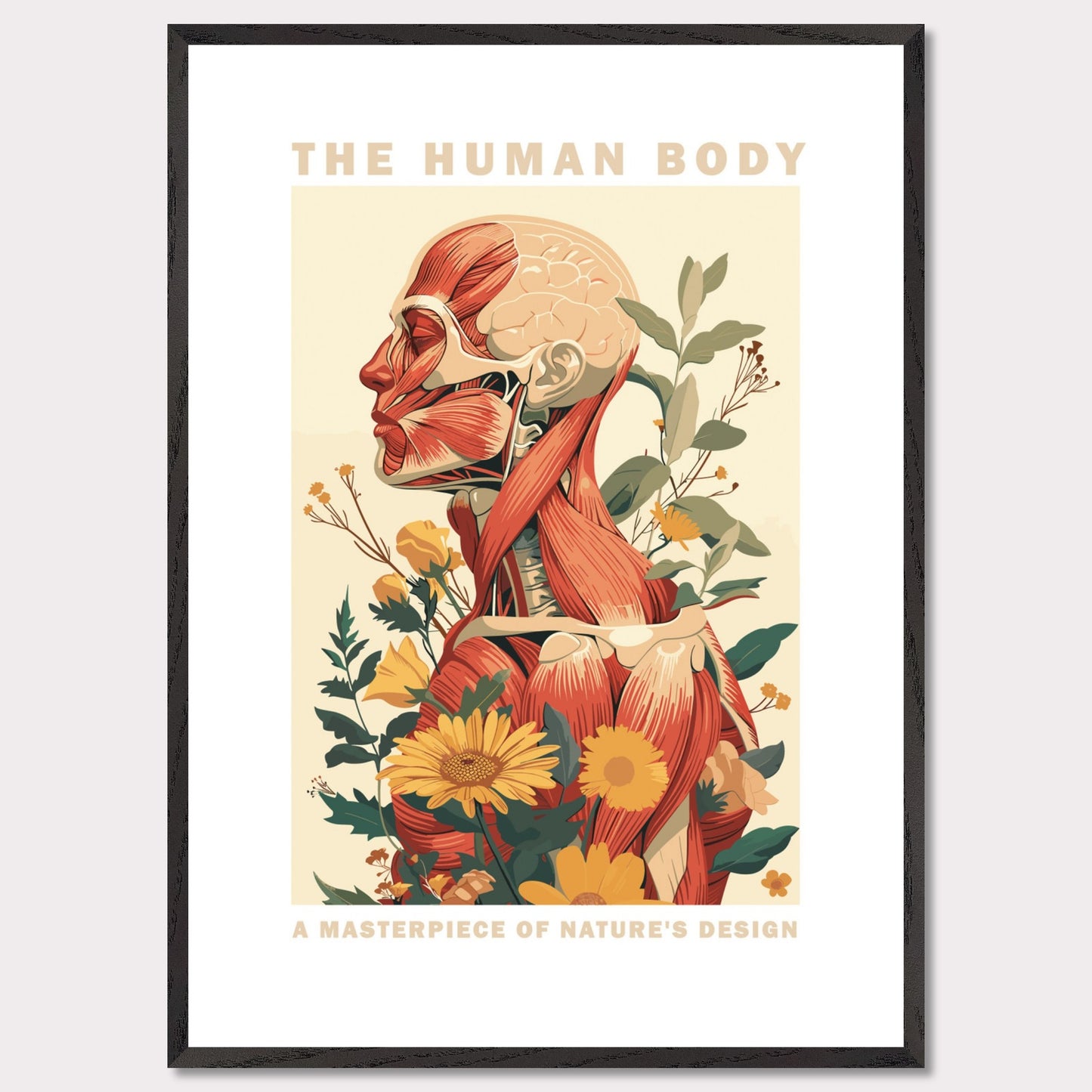 Human Design - Poster with a wooden frame