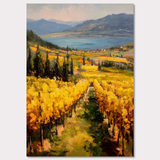 Poster titled 'Golden Lines, Lavaux' from ArtDarts
