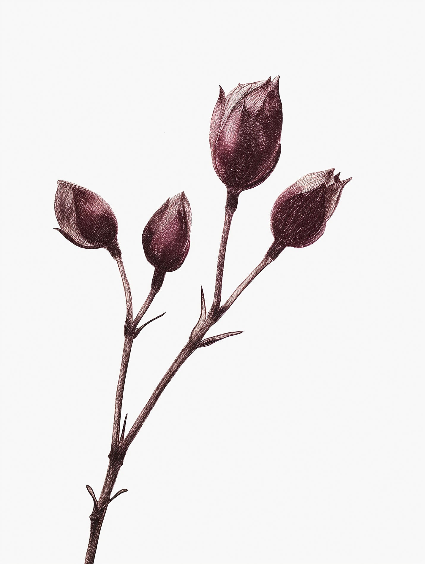 Burgundy bud minimalism Poster - ArtDarts poster