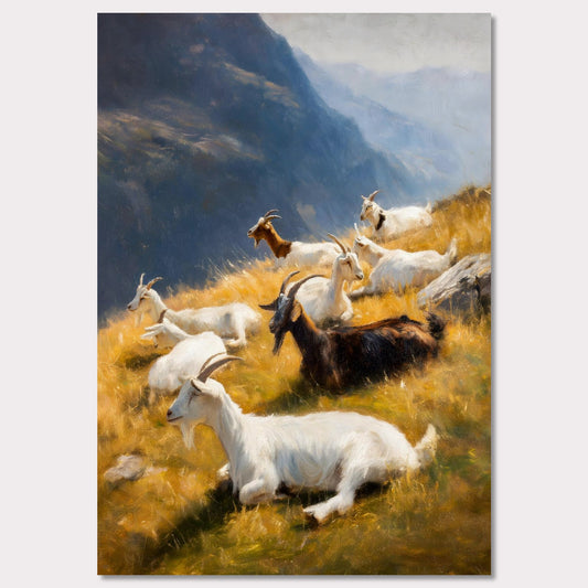 Poster titled 'Goats on the Ridge' from ArtDarts