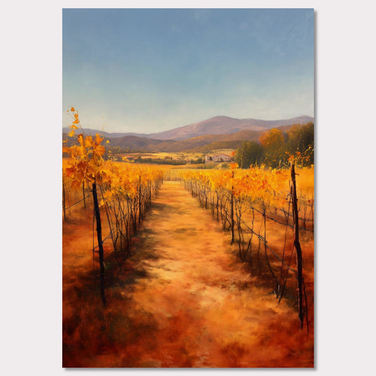 Poster titled 'Golden Rows, Autumn Vines' from ArtDarts