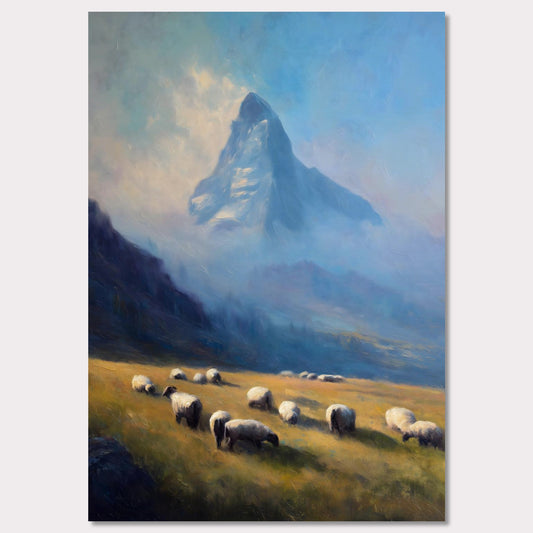 Poster titled 'Sheep Below Matterhorn' from ArtDarts