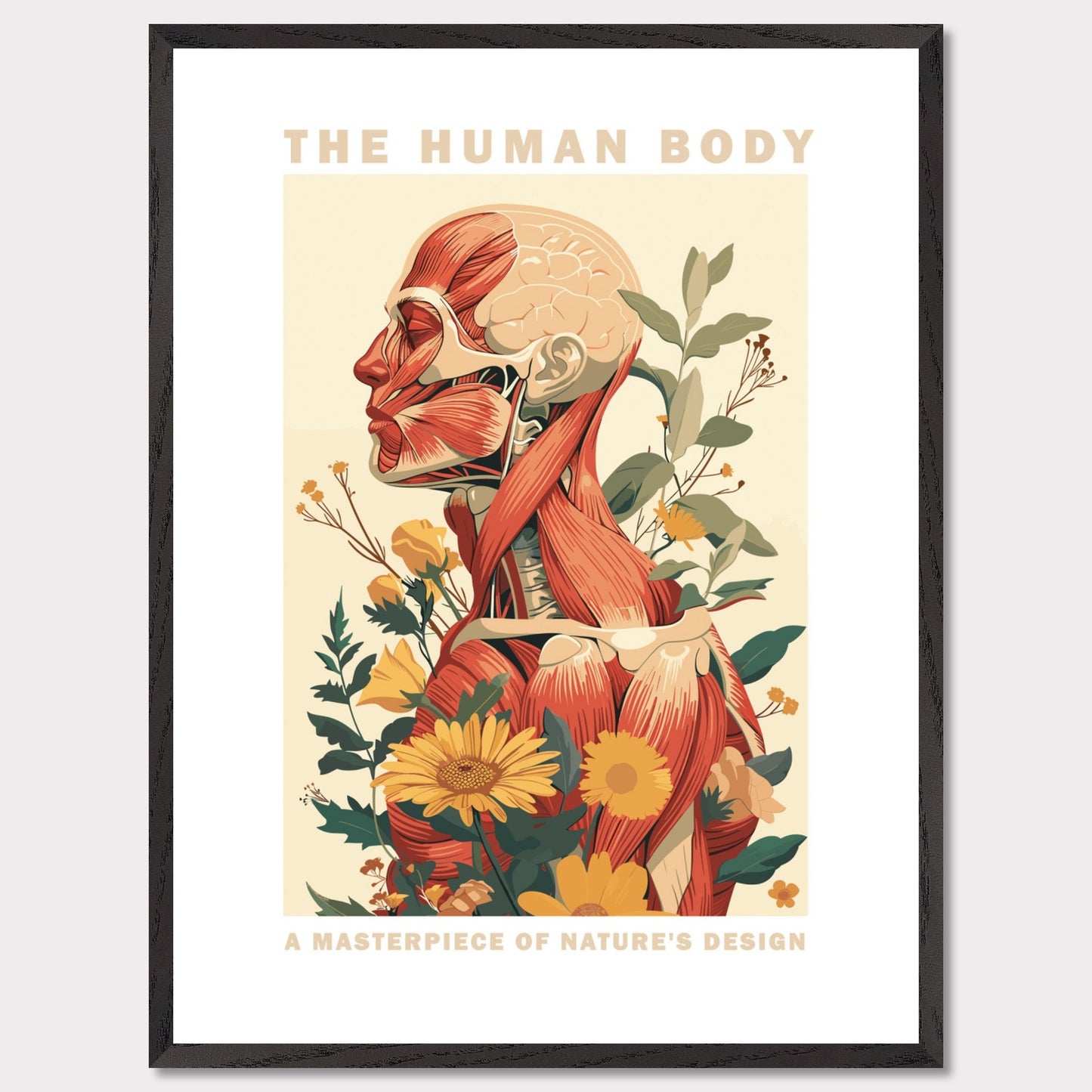 Human Design - Poster with a wooden frame