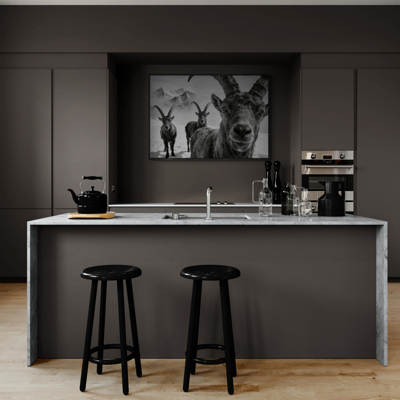 Alpine Ibex Portrait – Alu-Dibond wall art