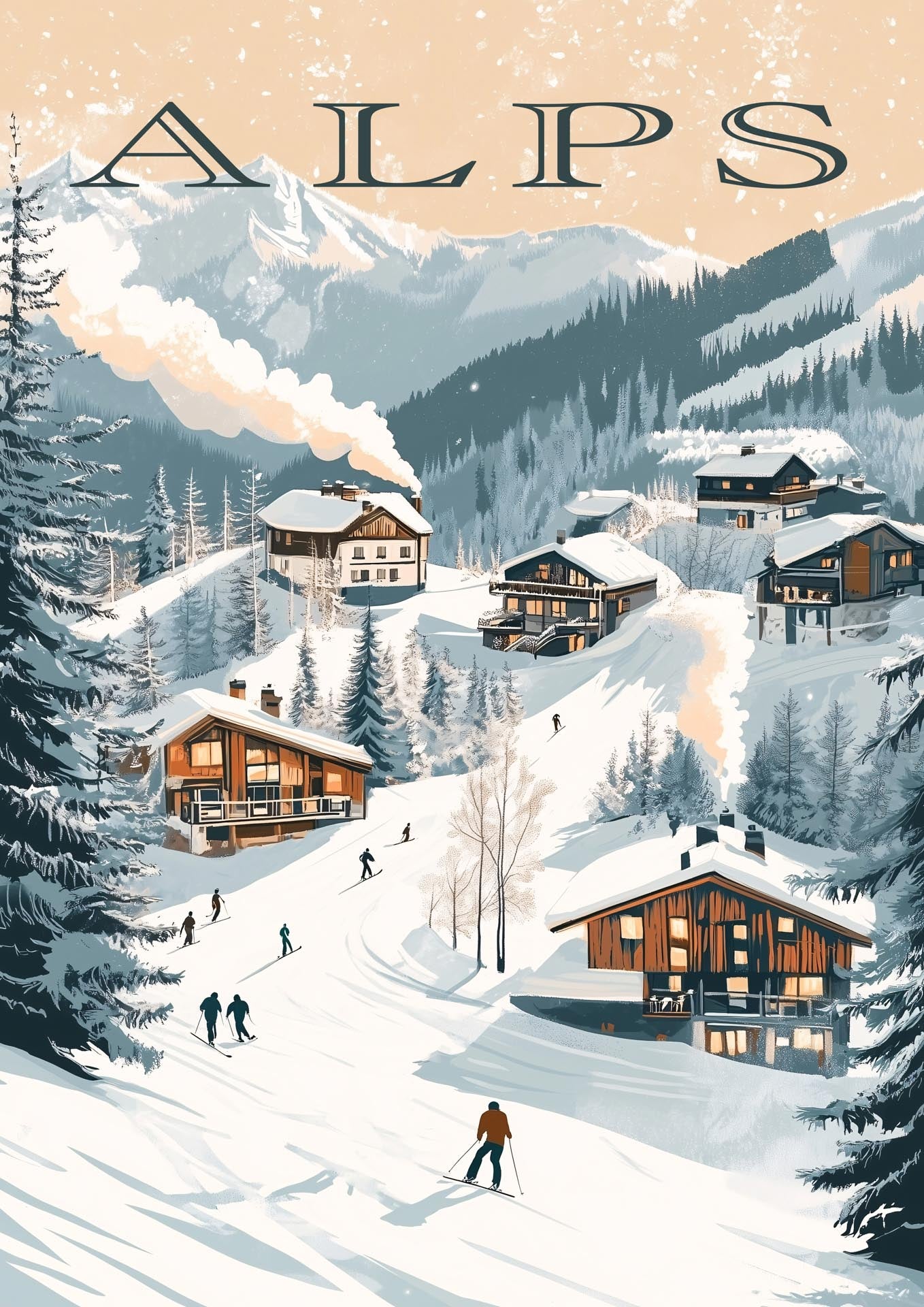 Alps - Ski Resort Adventure - Poster