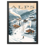 Alpes - Aventure dans une station de ski - Affiche