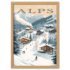 Alpes - Aventure dans une station de ski - Affiche