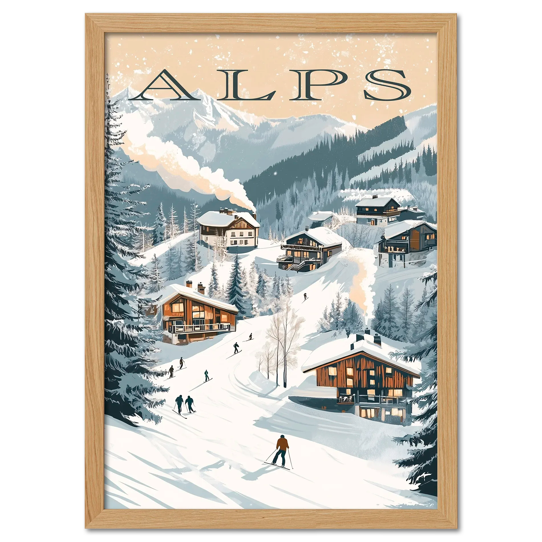 Alpes - Aventure dans une station de ski - Affiche