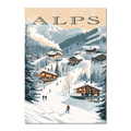 Alpes - Aventure dans une station de ski - Affiche