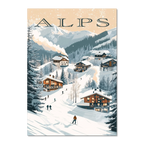 Alpes - Aventure dans une station de ski - Affiche
