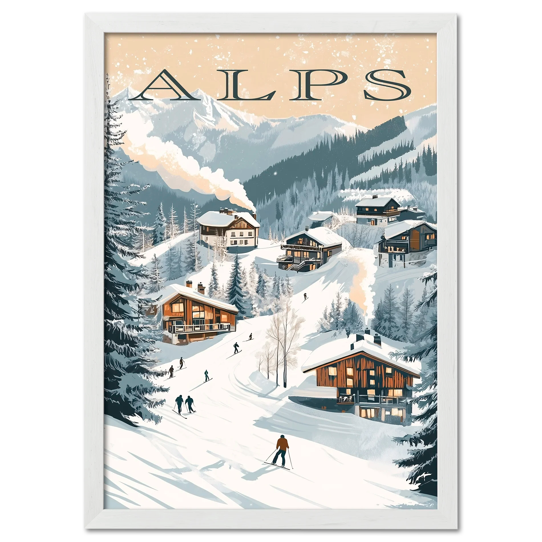 Alpes - Aventure dans une station de ski - Affiche