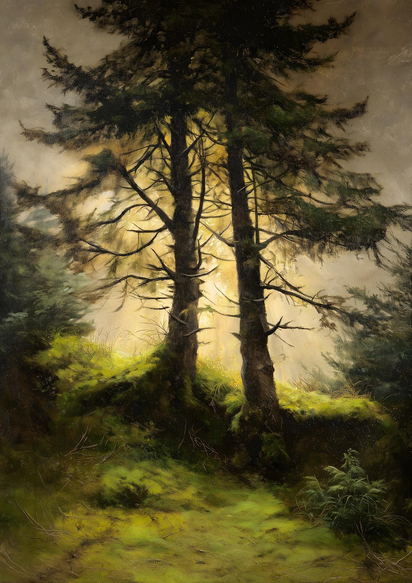 Alps Forestlight - Poster