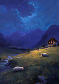 Alps Nightlight - Poster