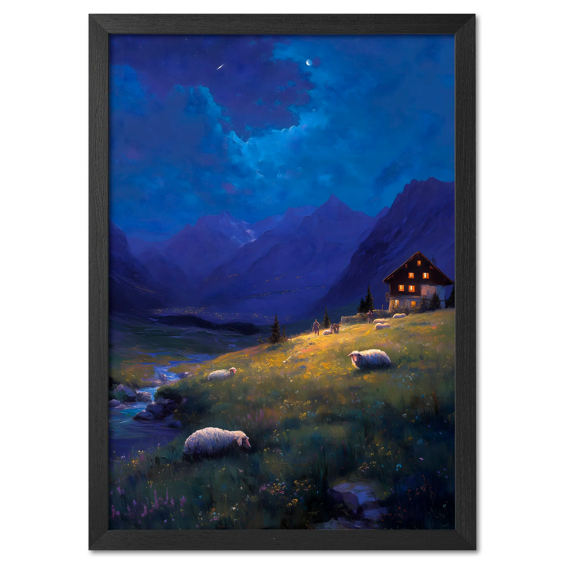 Alps Nightlight - Poster