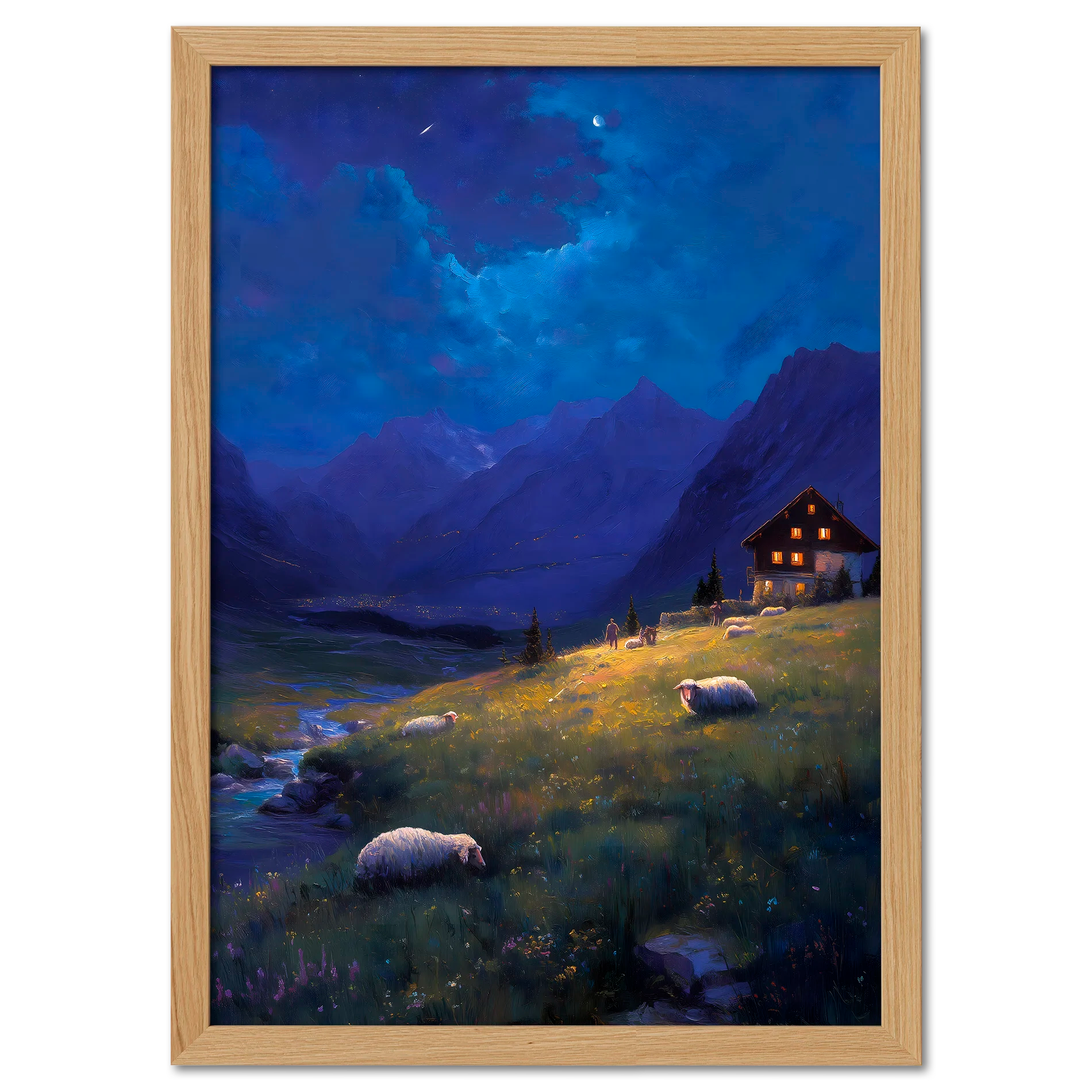 Alps Nightlight - Poster