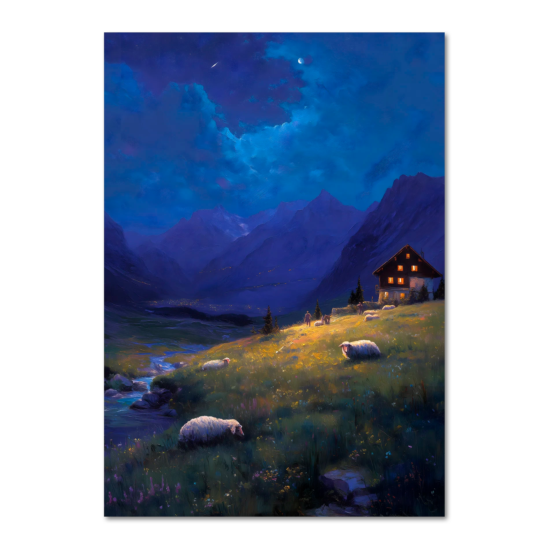 Alps Nightlight - Poster