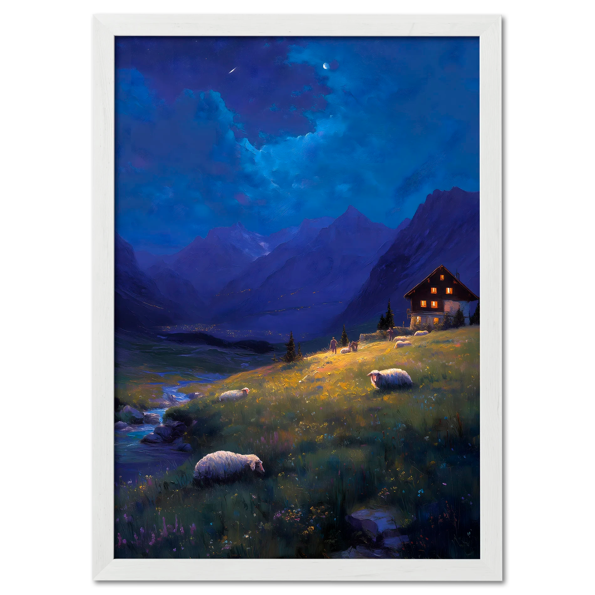 Alps Nightlight - Poster