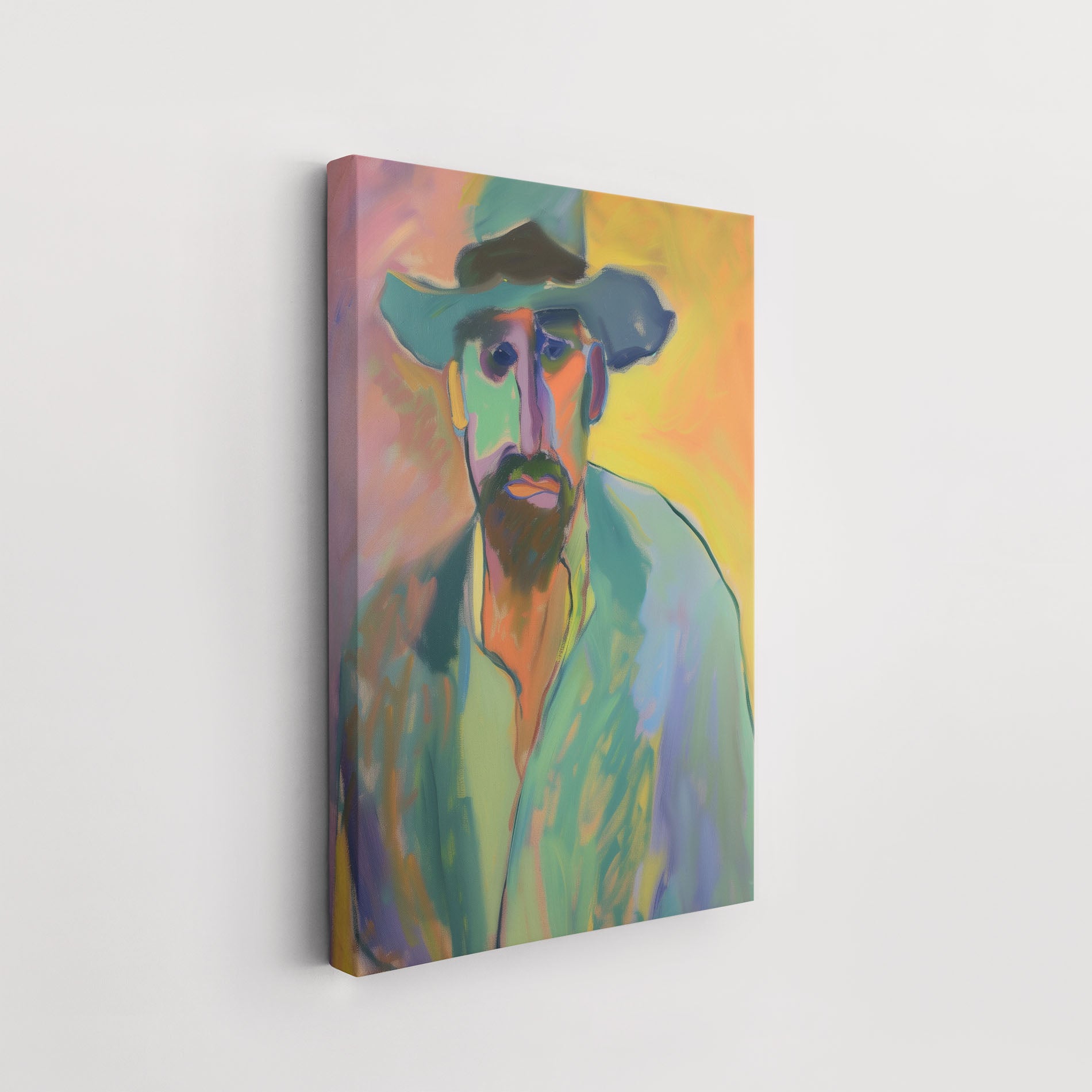 A man drawn in pastel in the style of Matisse - Canvas.