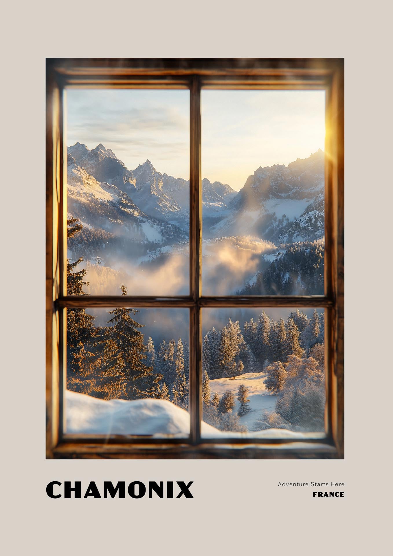 Chamonix - Adventure Starts Here - Poster