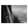 Cliff Light – Alu-Dibond wall art depicting a dramatic alpine wall and misty mountain valleys.