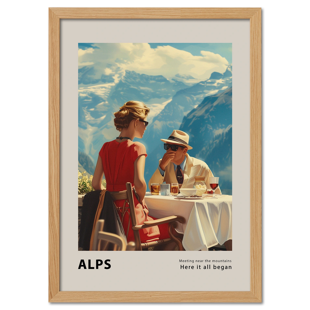 Meeting by the mountains - Poster