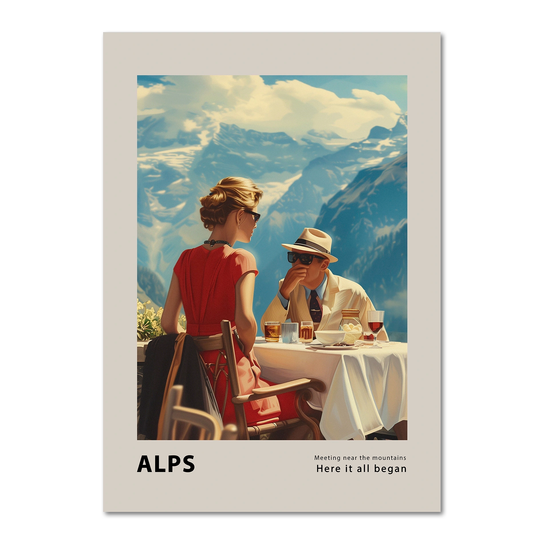 Treffen in den Bergen - Poster