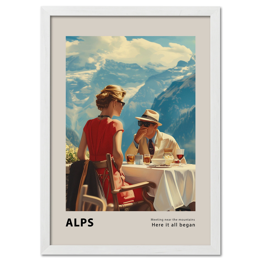 Meeting by the mountains - Poster