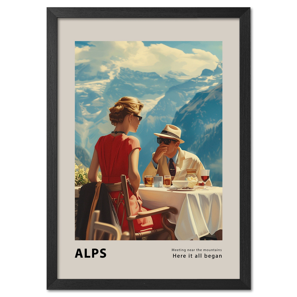 Meeting by the mountains - Poster