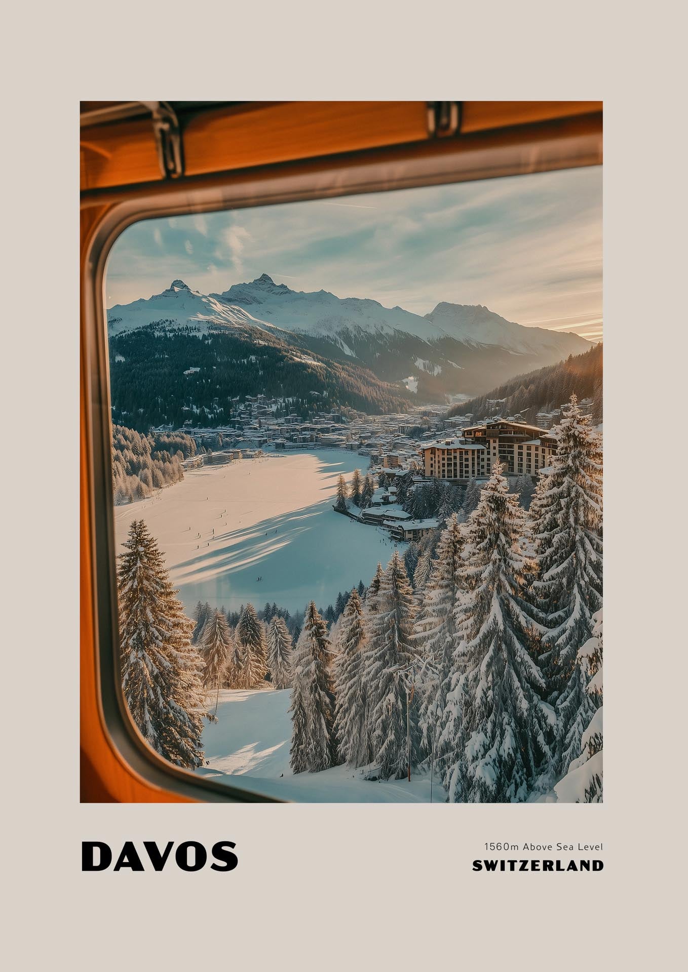 Davos - 1560m Above Sea Level - Poster