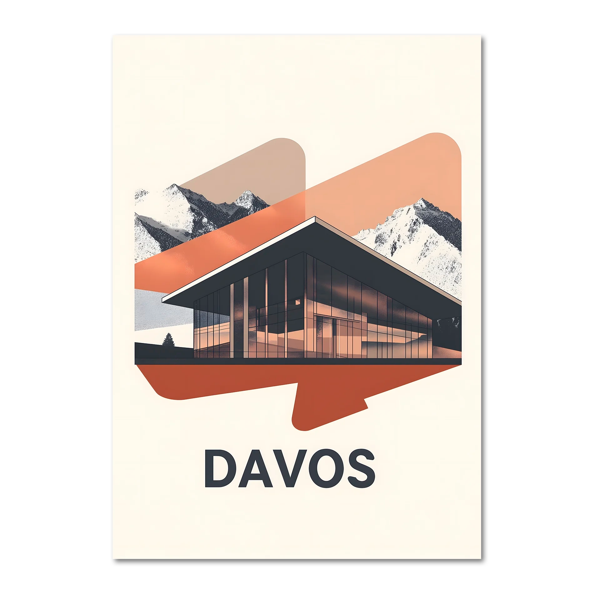 Davos – Verre et Neige – Affiche