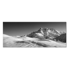 Dents du Midi in Winter – Alu-Dibond wall art showcasing a stunning winter landscape in black and white.
