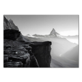 Edge of Silence – Alu-Dibond wall art showcasing the Matterhorn amidst misty Alpine beauty.