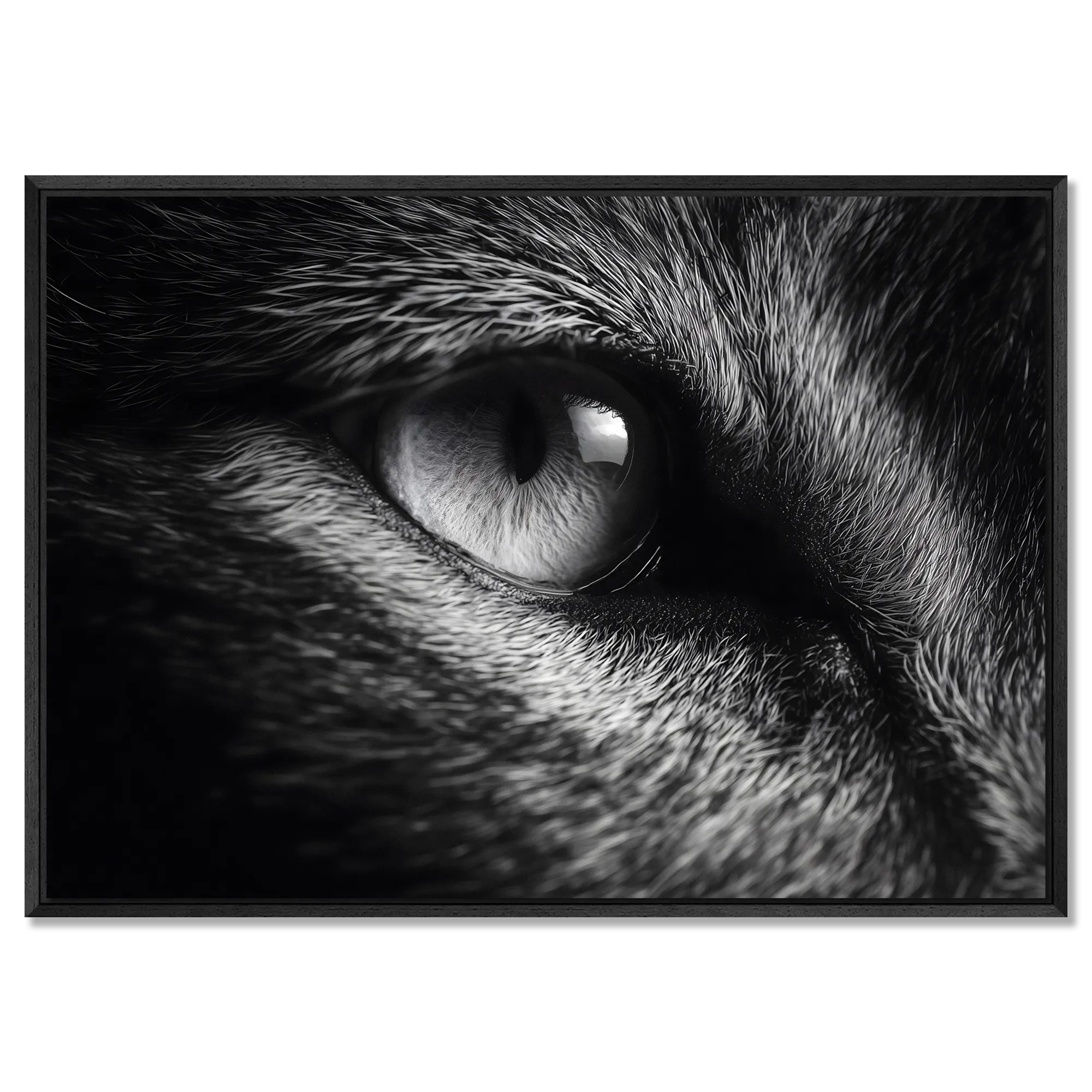 Eye of a Fox – Alu-Dibond wall art capturing the detailed gaze of a fox in high-quality premium print.