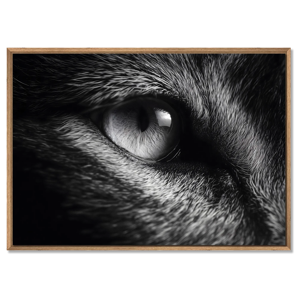 Eye of a Fox – Alu-Dibond wall art featuring a close-up of a fox's eye, showcasing intricate detail and fine art quality.