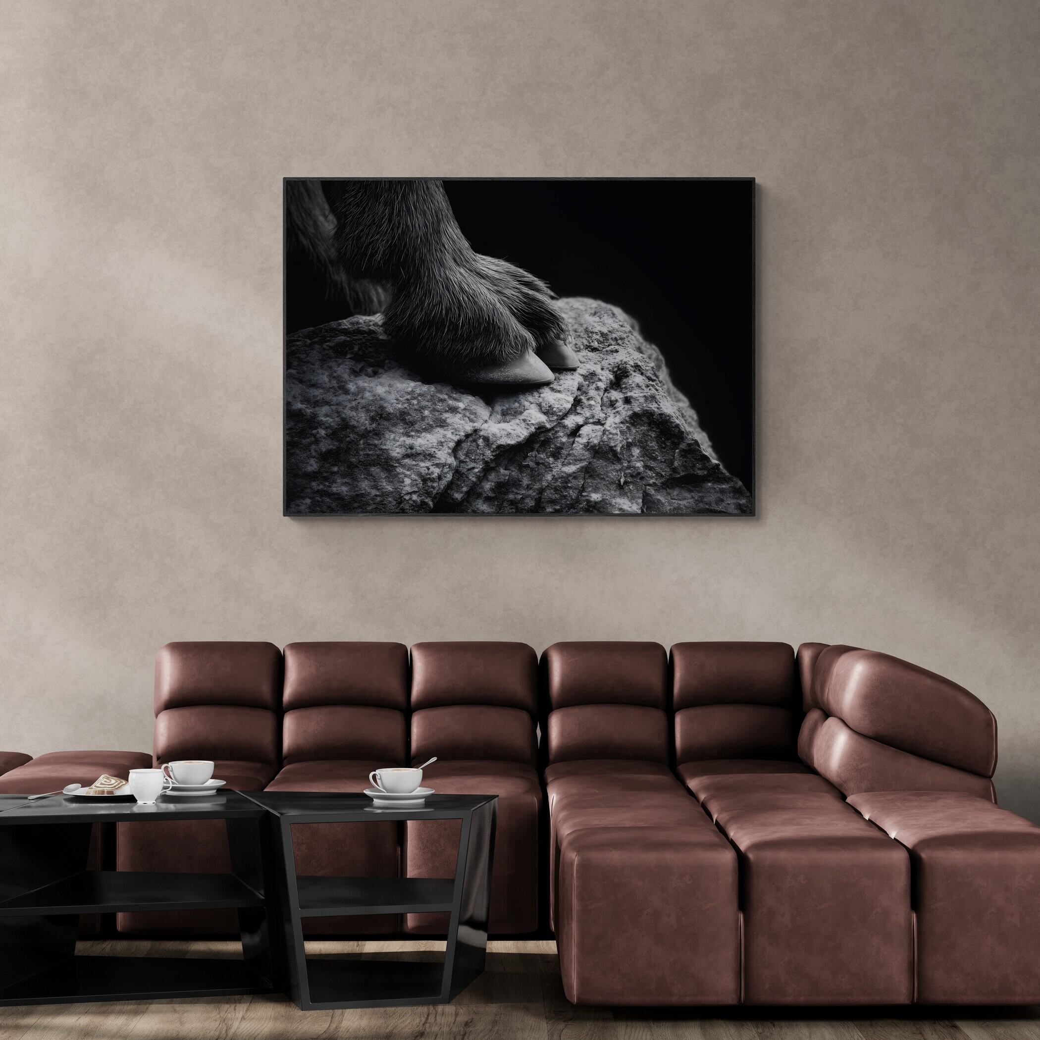 Fußabdrücke einer Ziege – Wandbild aus Alu-Dibond