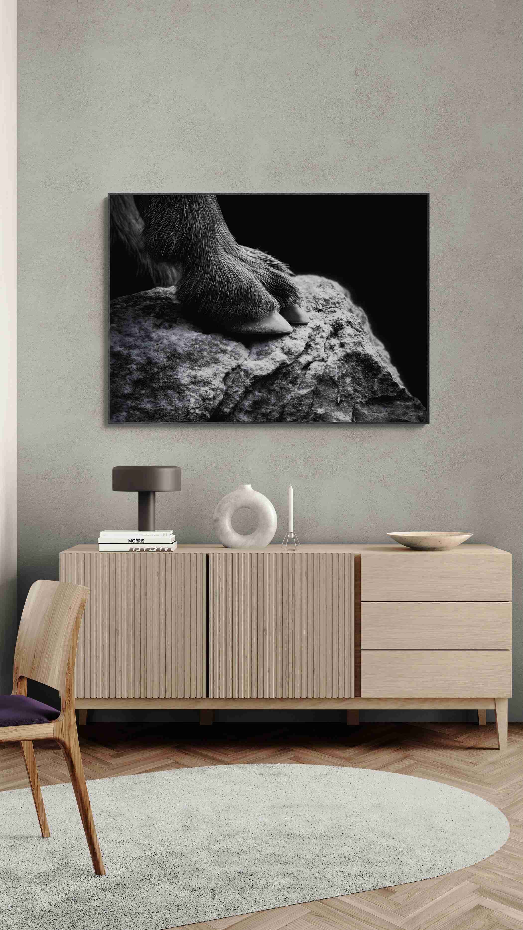 Fußabdrücke einer Ziege – Wandbild aus Alu-Dibond