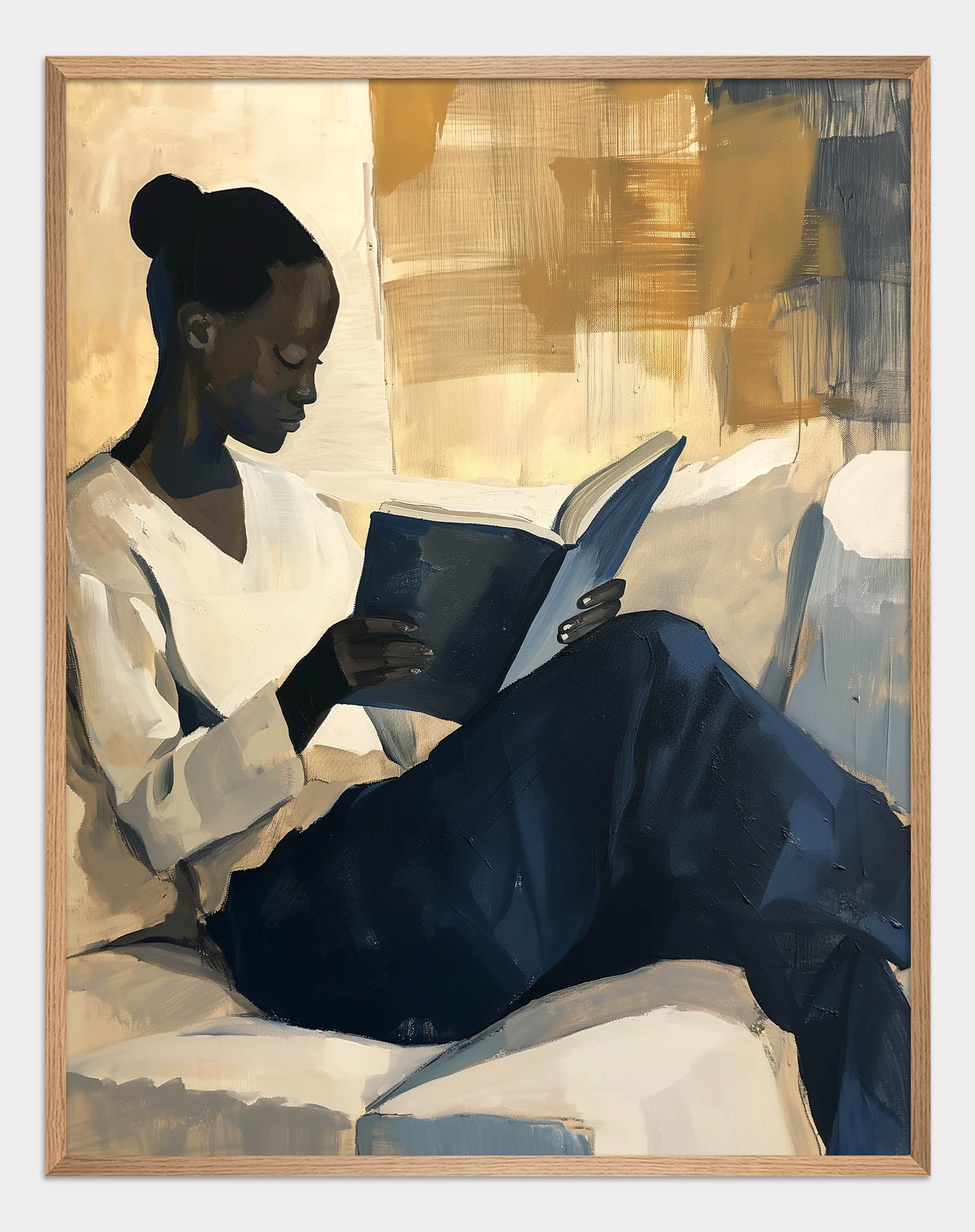 Girl reading a book Poster