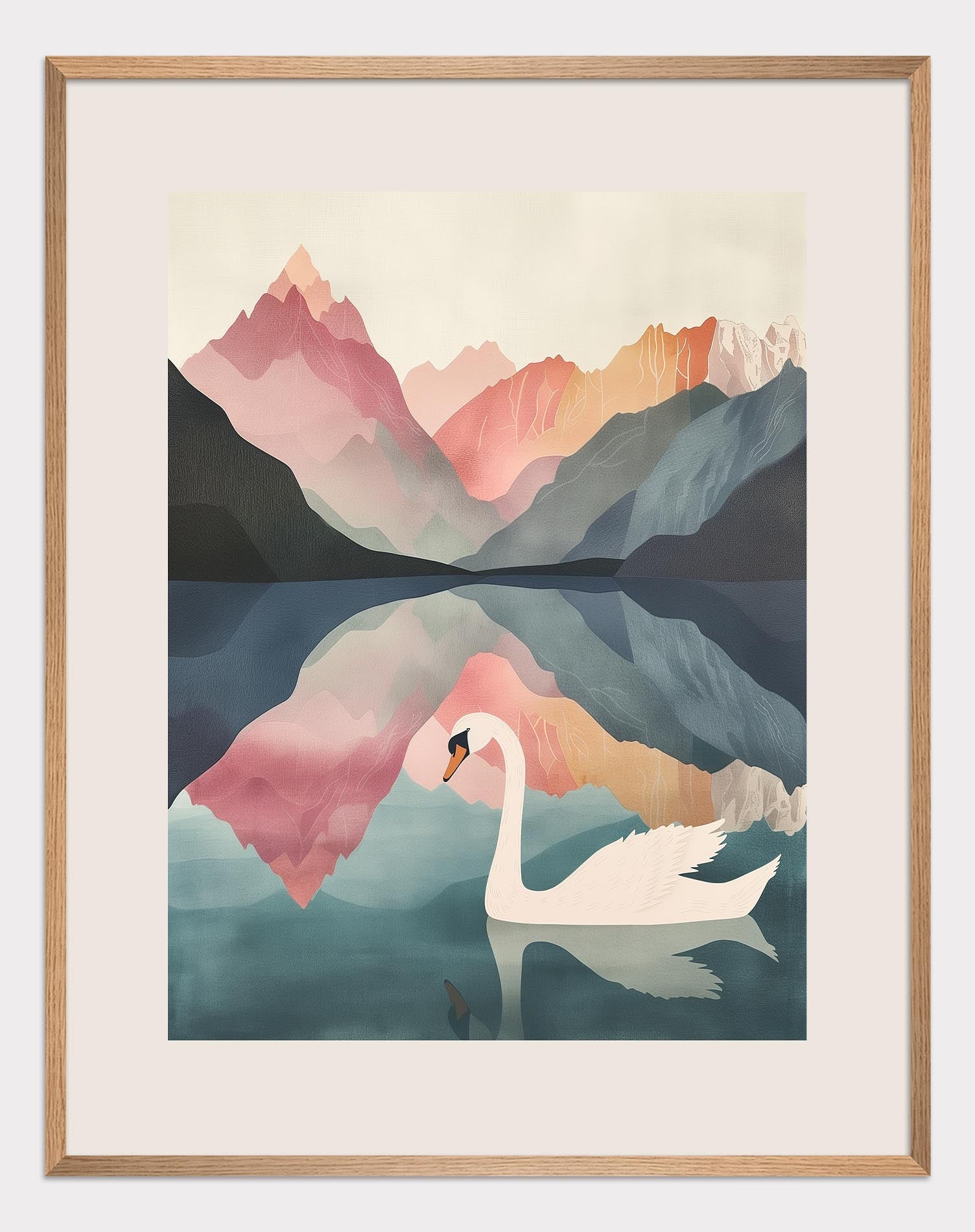 White Swan on the Lake Geneva Poster - ArtDarts poster