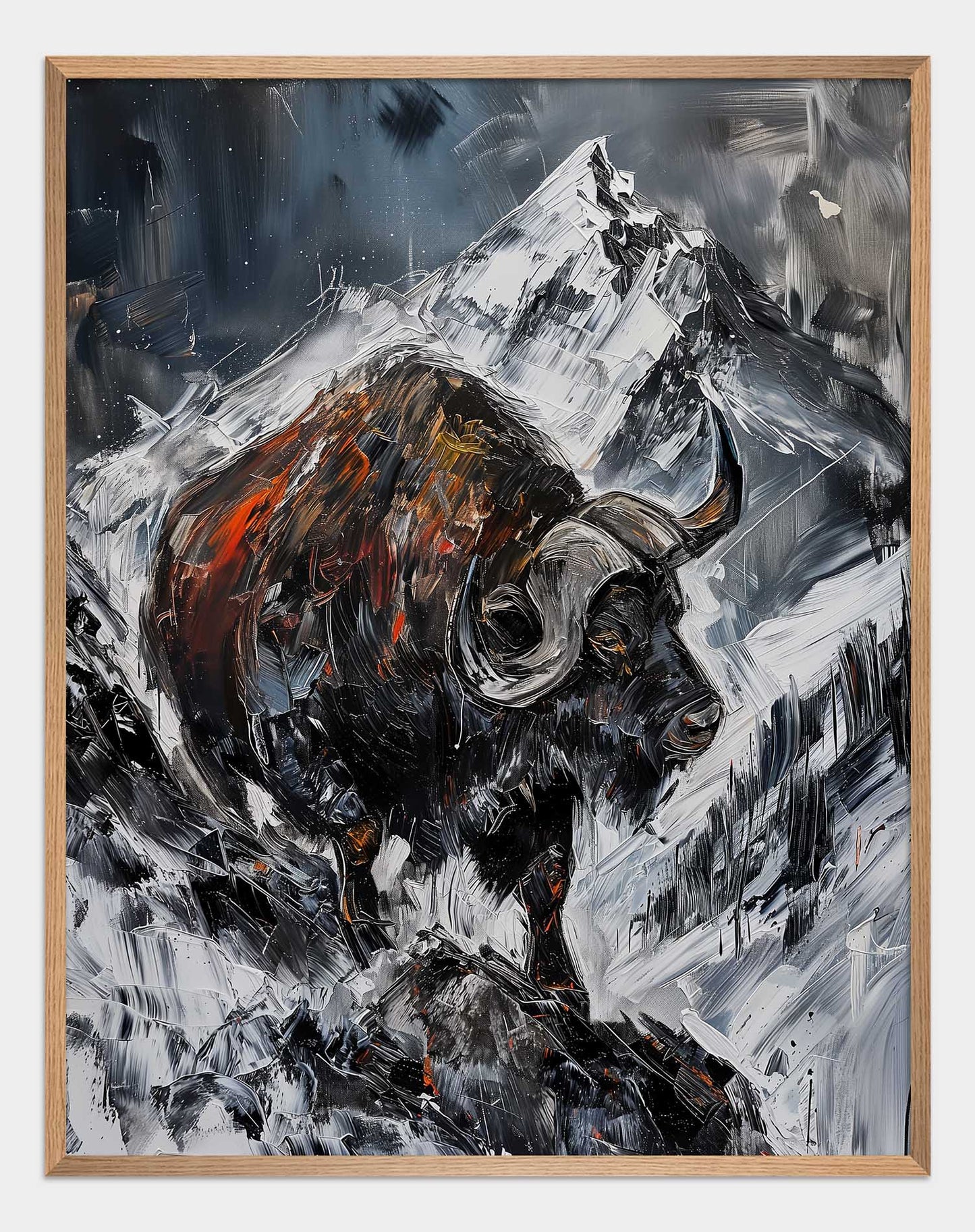 Buffalo among the mountains Poster